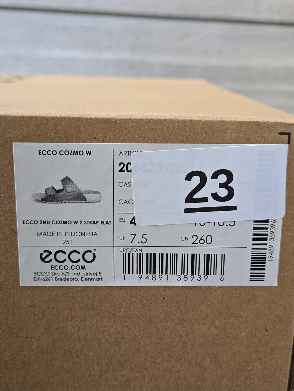 ECCO Cozmo Women's Nubuck Two-Strap Sandal NEW size EU 41 (US 10-10.5) - Picture 11 of 12